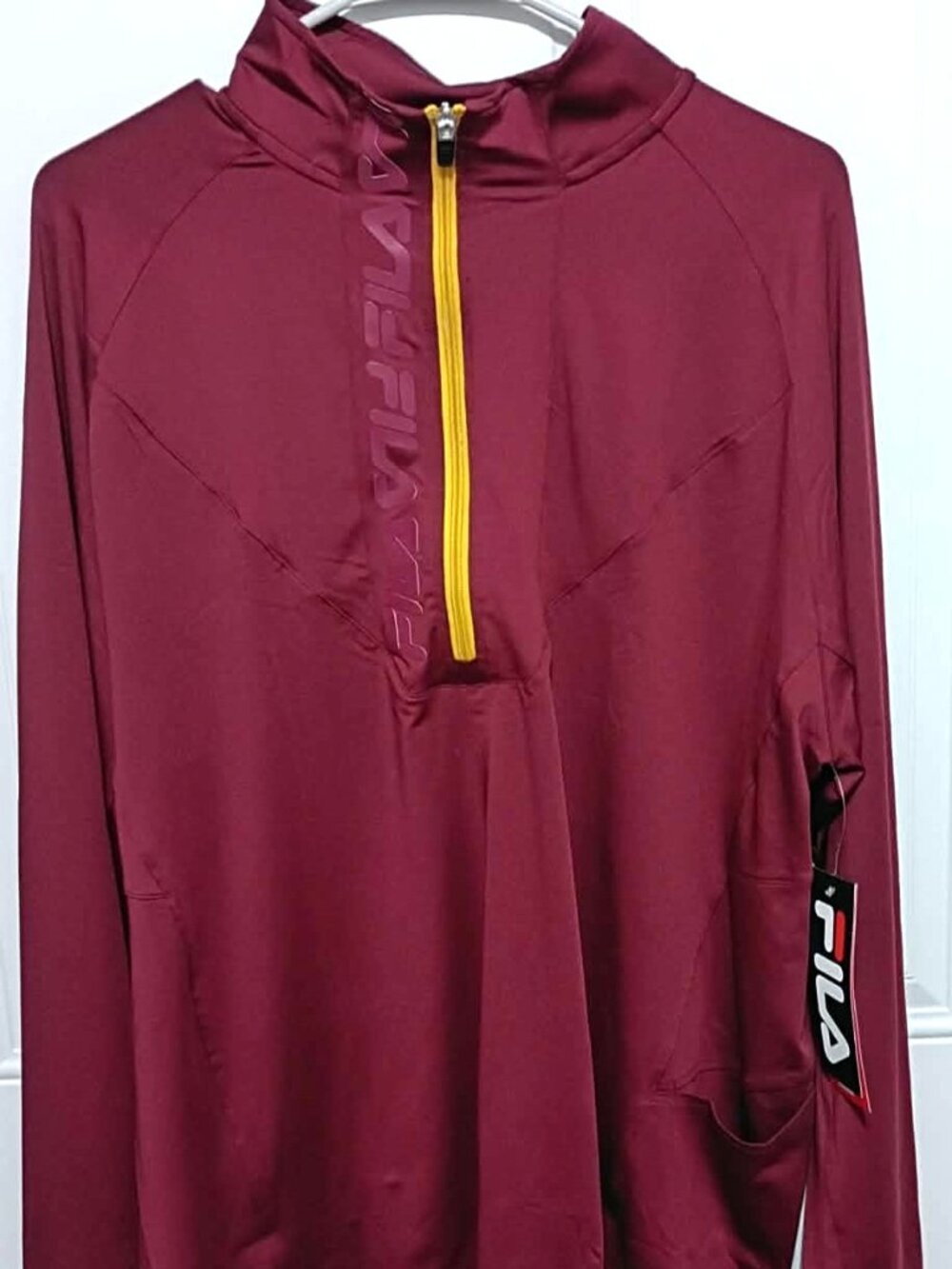 NWT FILA 1/2 Zip Pullover, Mens size L, Maroon - Picture 1 of 4
